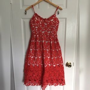 NWT Red Crochet Formal Dress Few Moda